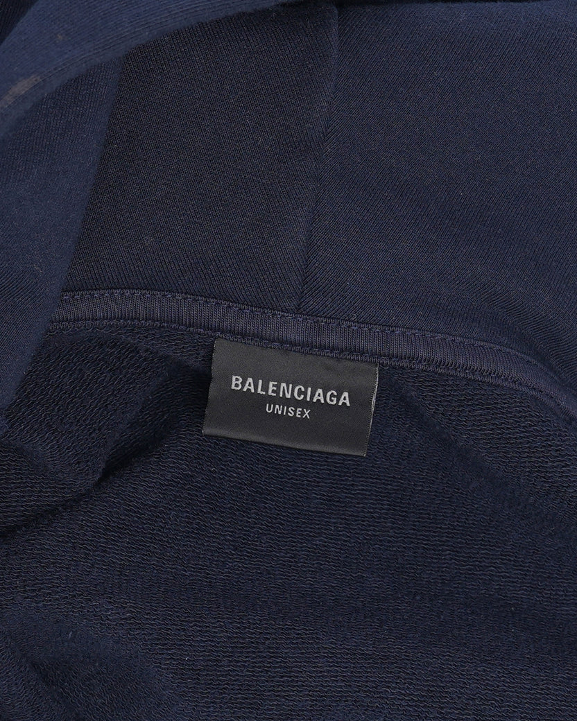 Balenciaga Distressed Polo Zip-Up Hoodie