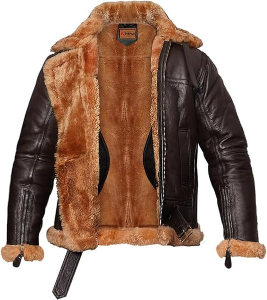 Aviator B3 Bomber Jacket Real Shearling Jacket