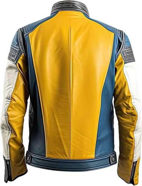 Men’s Multi color Moto Racer Leather Jacket