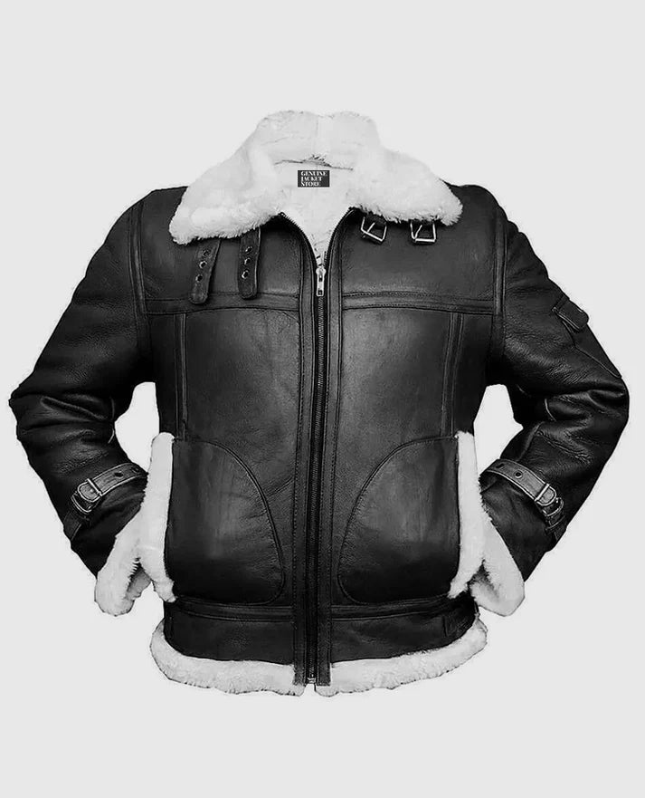 Men’s Sheepskin Leather Bomber Jacket