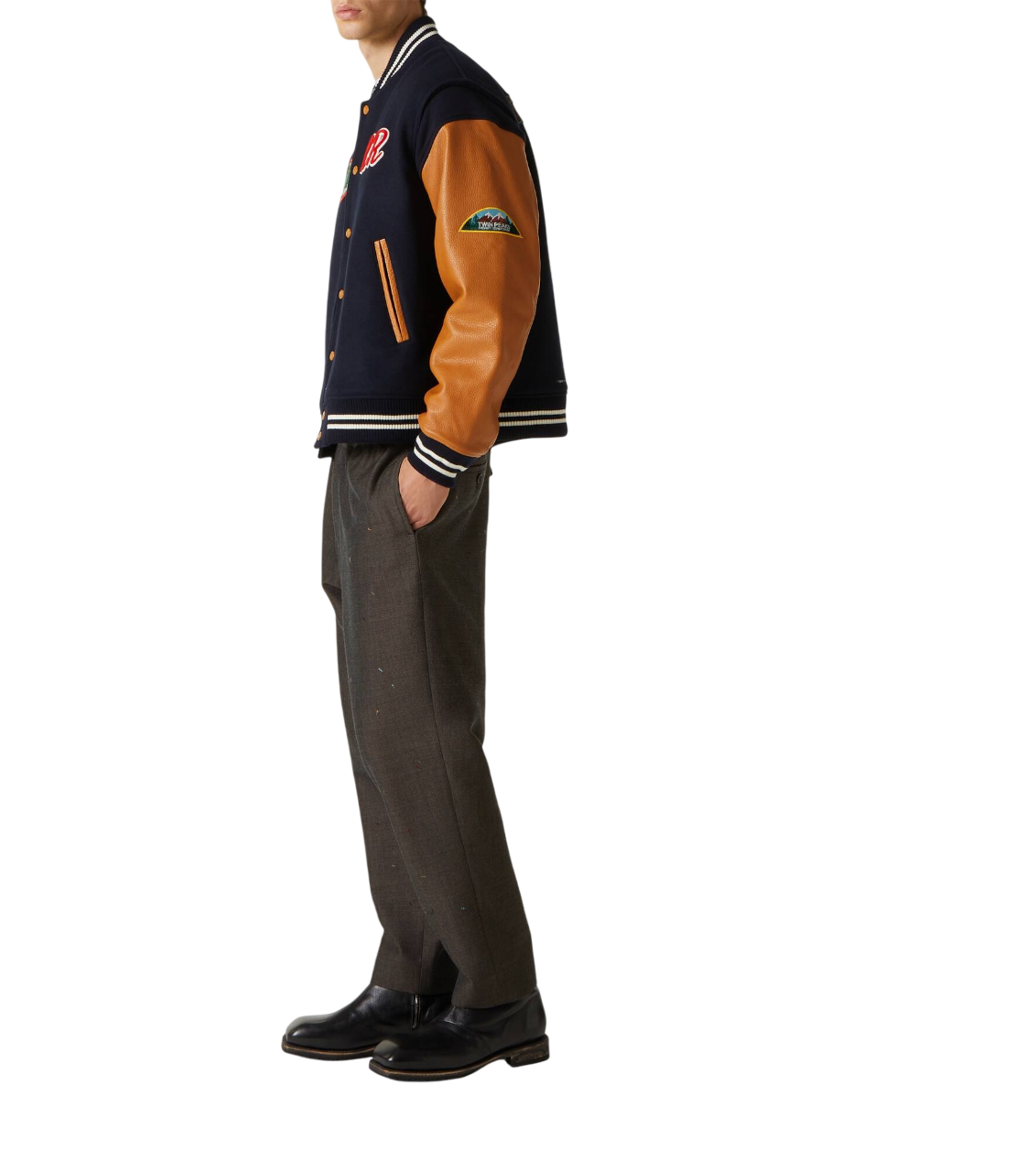 Wool nylon stadium jacket