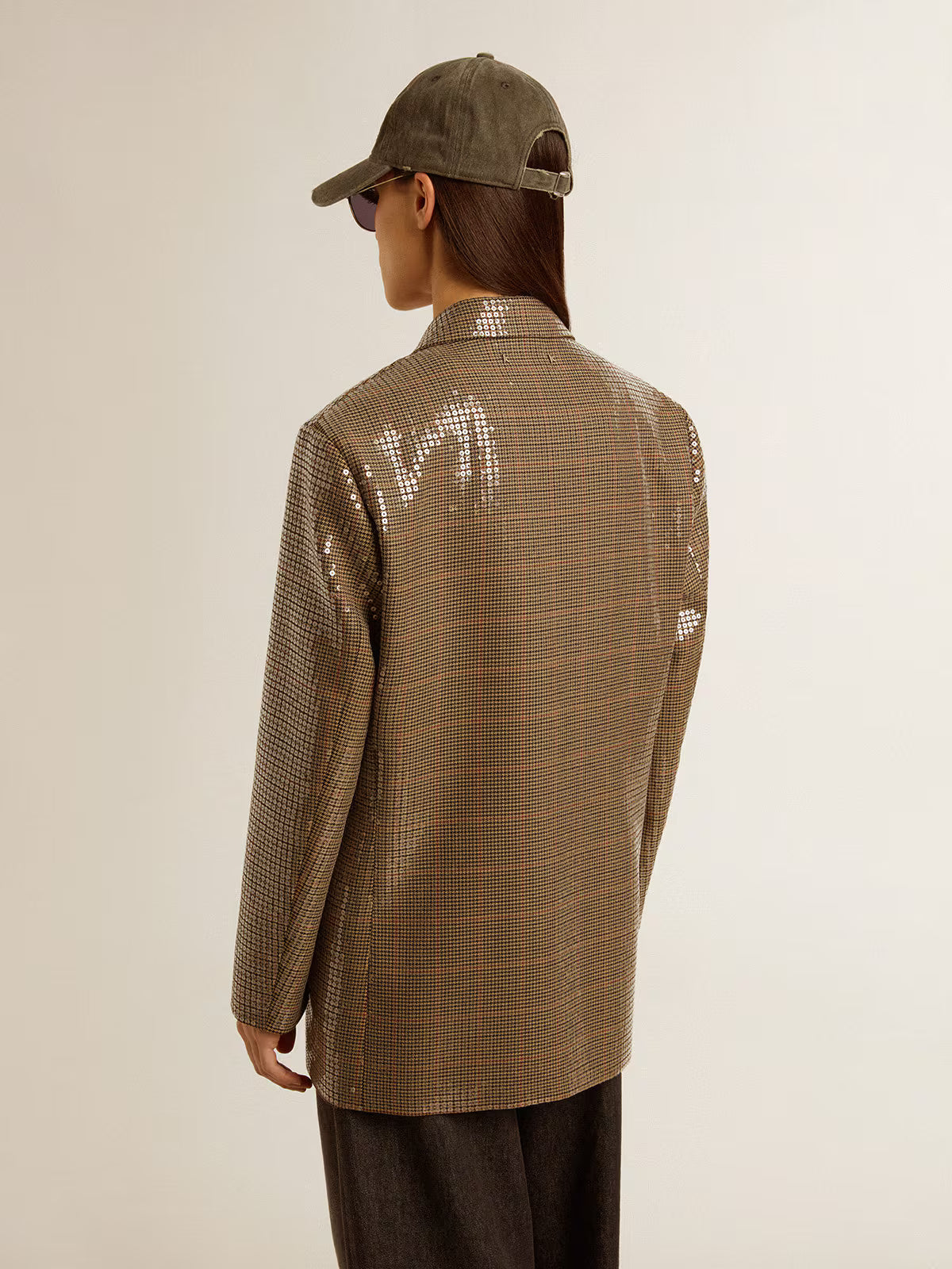 Houndstooth Sequin Embroidery Jacket