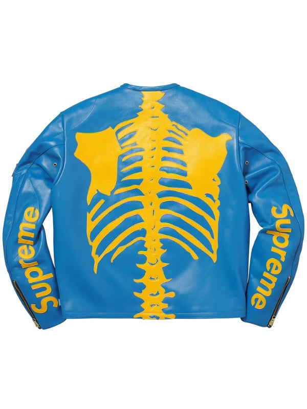 Supreme Vanson Skeleton Red Leather Jacket