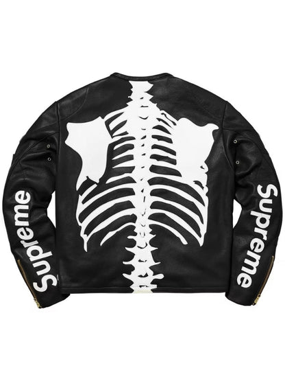 Supreme Vanson Skeleton Red Leather Jacket