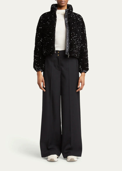 Louvi Sequined Short Down Jacket